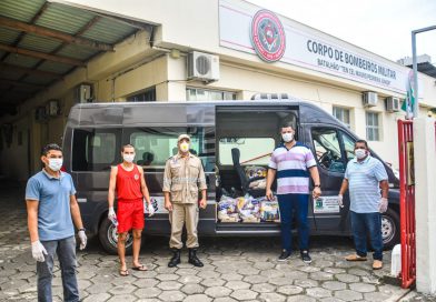 Solidariedade: Corpo de Bombeiros doa cestas básicas para secretaria de Assistência Social de Linhares Solidariedade: Corpo de Bombeiros doa cestas básicas para secretaria de Assistência Social de Linhares